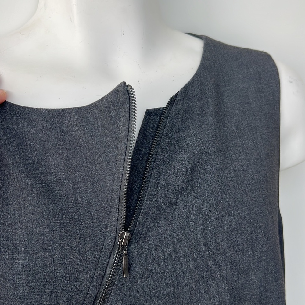 CALVIN KLEIN | Grey Sheath Dress with Zipper Details - Picture 8 of 10
